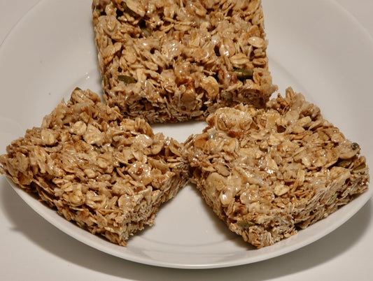 Three Granolala Marshmallow Squares on plate