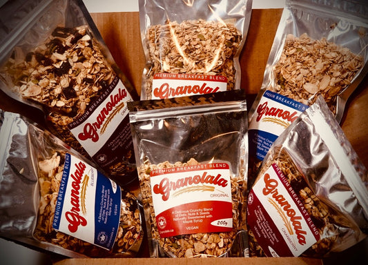 Granolala Flavours in shipping box