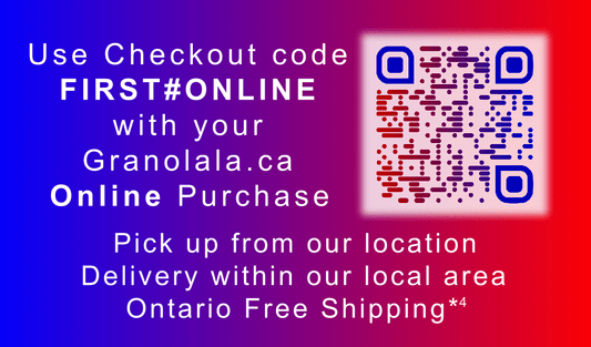 Granolala First Online Order discount QR code