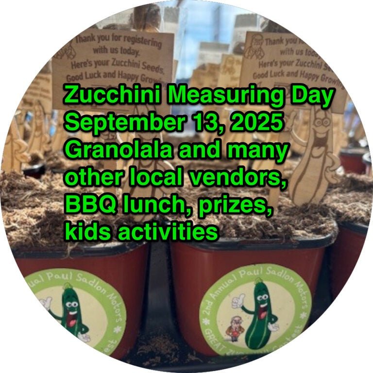 Saturday September 13 Zucchini Measuring Day at Paul Sadlon Motors